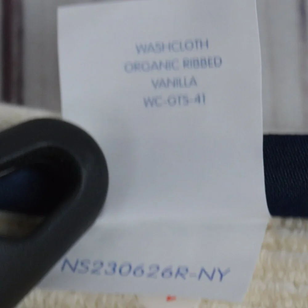 Brooklinen 100% Organic Cotton Ribbed Washcloths Vanilla Set 2 WC-GTS-41 NEW